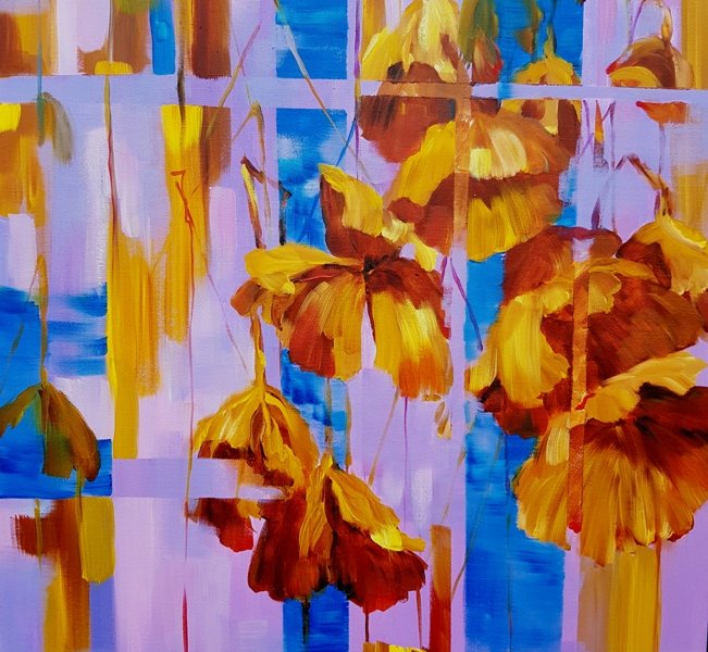 Lotus Leaves. Seasons, 30x 24 inch, oil on canvas