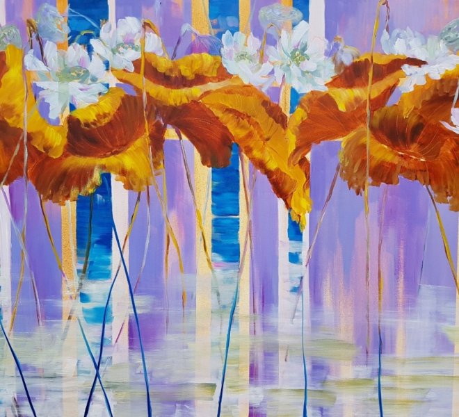 Lotus. Seasons, 48x36 inch, oil on canvas