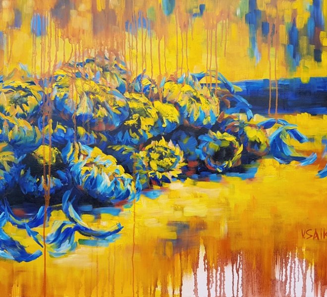 Sunny Harvest, 36 x 30 inch, oil on canvas